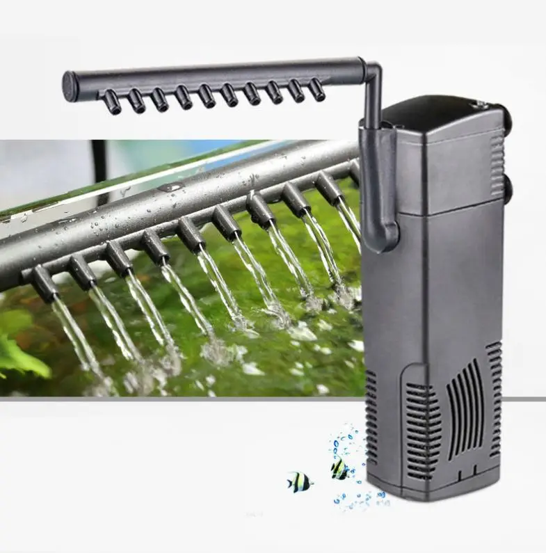 3 In 1 Silent Internal Aquarium Filter Submersible Water Pump Filter overflow With Rain Spray For Aquarium Fish Turtle Tank