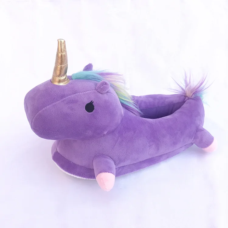 Hot sale wholesale soft Unicorn slippers animal print slippers cute animal print unicorn slippers