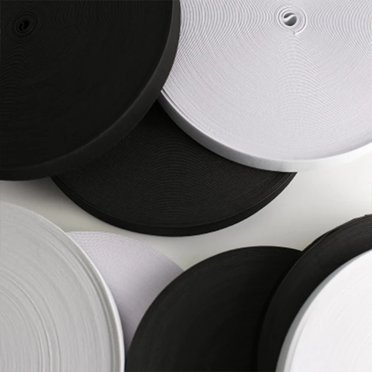 1/2/2.5/3/3.5/4/4.5/5 Inch Wide Stripe Home Textiles Polyester Cotton Fold Over Knitted Multiple size Elastic Band