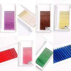 wholesale supplies neon vu colorful individual eyelash extensions easy to make fan private label colored eyelash extension