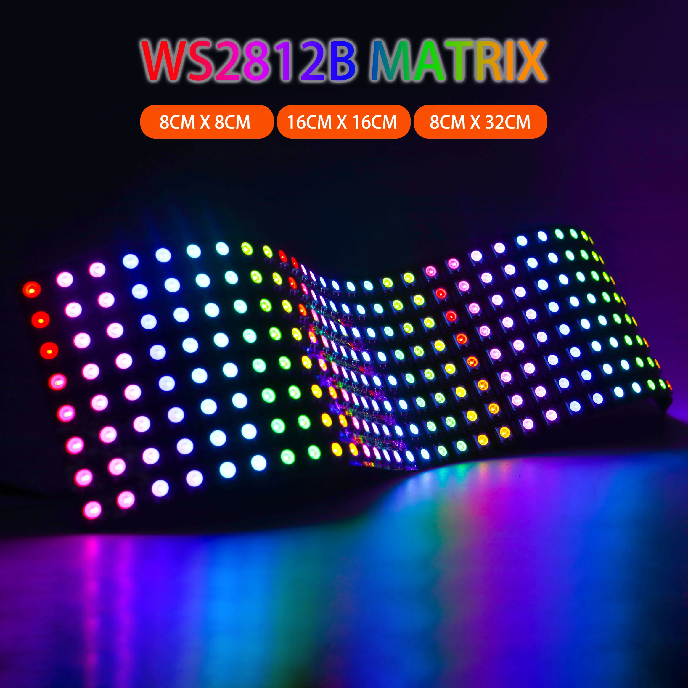 WS2812B 8x8 16x16 8x32 индивидуально Адресуемая RGB Светодиодная панель WS2812 цифровой модуль матричный экран DC5V