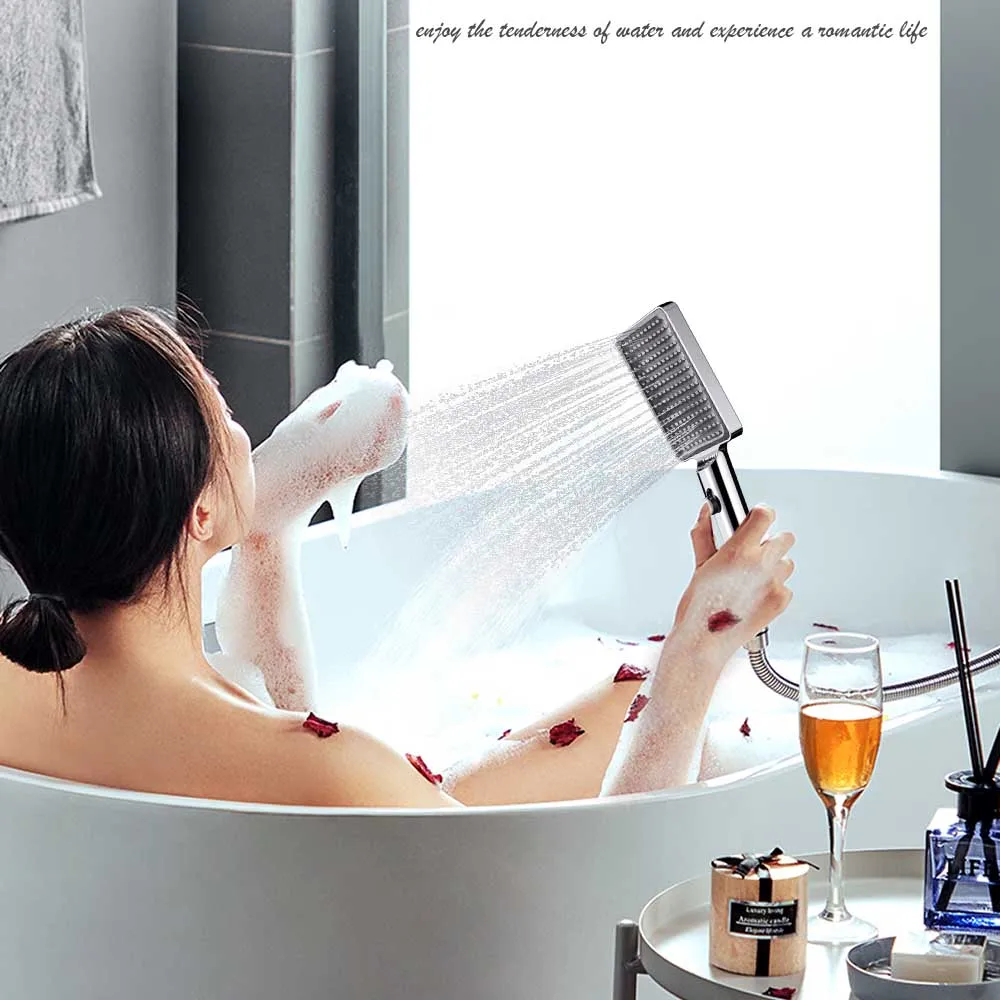 New Creation Technology 2 Functions Hand Shower,  Square Slider Function Control Hand Shower Head