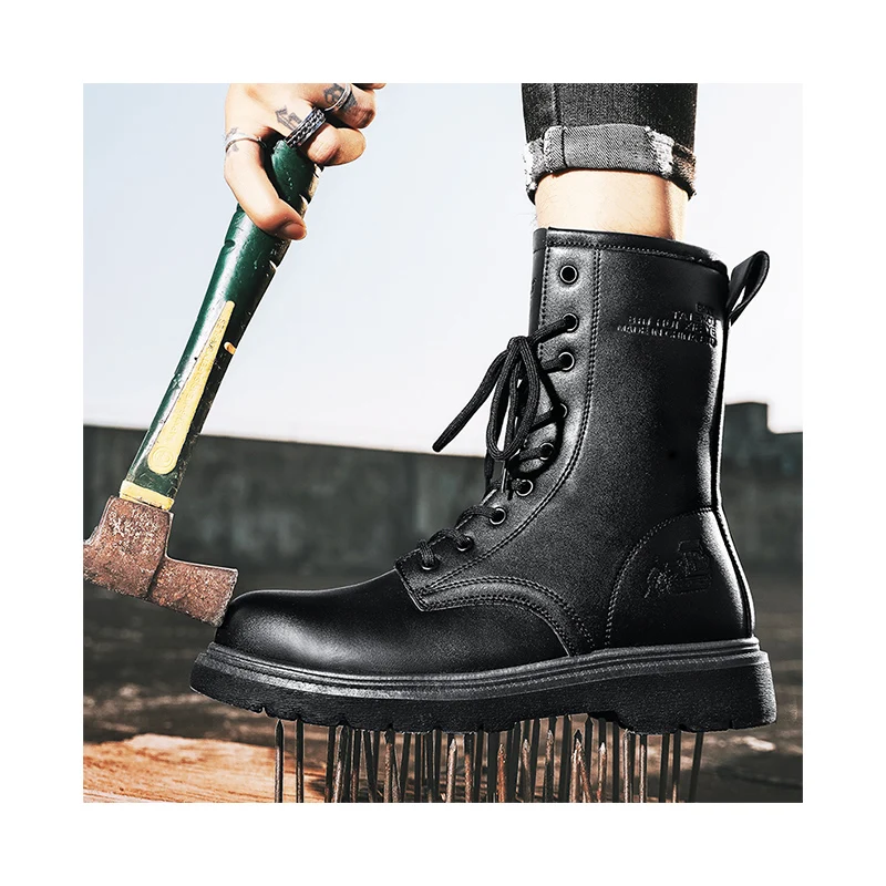 Oil and water resistant non-slip safety boots steel toe anti puncture work shoes men industrial safety shoes