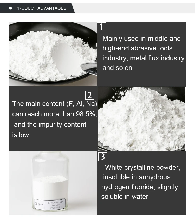 Top sales Selected quality Industry grade Cryolite for Sandpaper