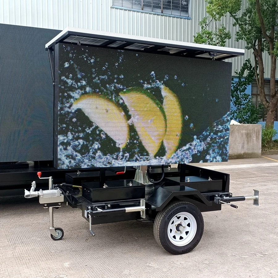 Waterproof Mobile 4sqm P6 Full color Small screen LED Module Rising Solar Battery DIP Video billboard truck trailer Car Vehicle