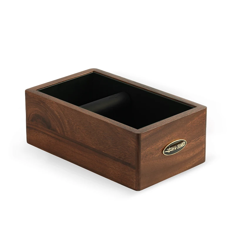 MHW-3BOMBER Coffee Knock Residue Box Walnut And Metal High Quality Amazon Hot Seller Espresso Grounds Bin Barista Tools