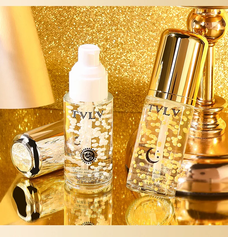 Independent new Living collagen Gold Caviar anti-wrinkle hydrating Essence Skin care whitening white gold microcapsule essence
