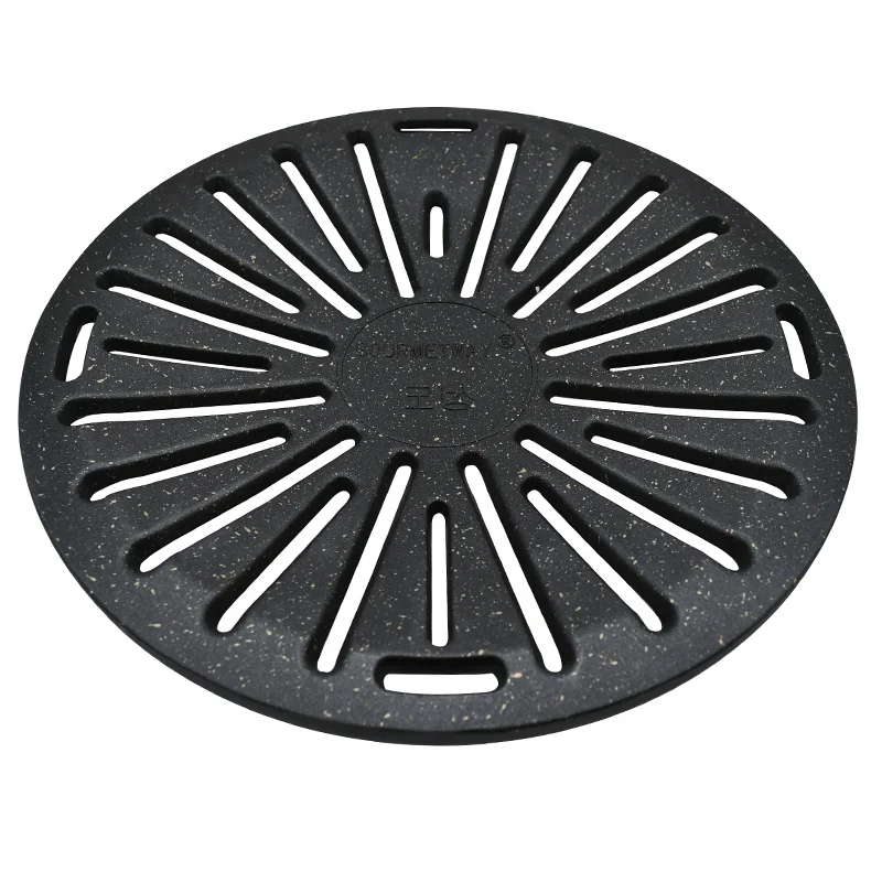 Purchase Smokeless 295/330mm Commercial Non Stick Korean Barbecue Plate Cast Iron Round Bbq Pan Barbecue Accessories And Tools