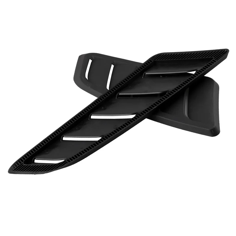Universal Car Air Intake Scoop Bonnet Hood Vent Front Hood Vent Panel Trim Black 2Pcs