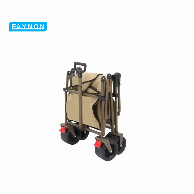 Eaynon Outdoor Folding Mesh Wagon Cart Large Capacity Portable Camping Cart For Shopping Tools Oem Supported