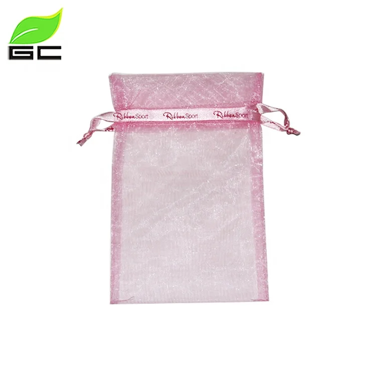 Customized Size 5x7/7*9/9*12 Organza Bags Red Flower Stamping Moon Star Organza Bag