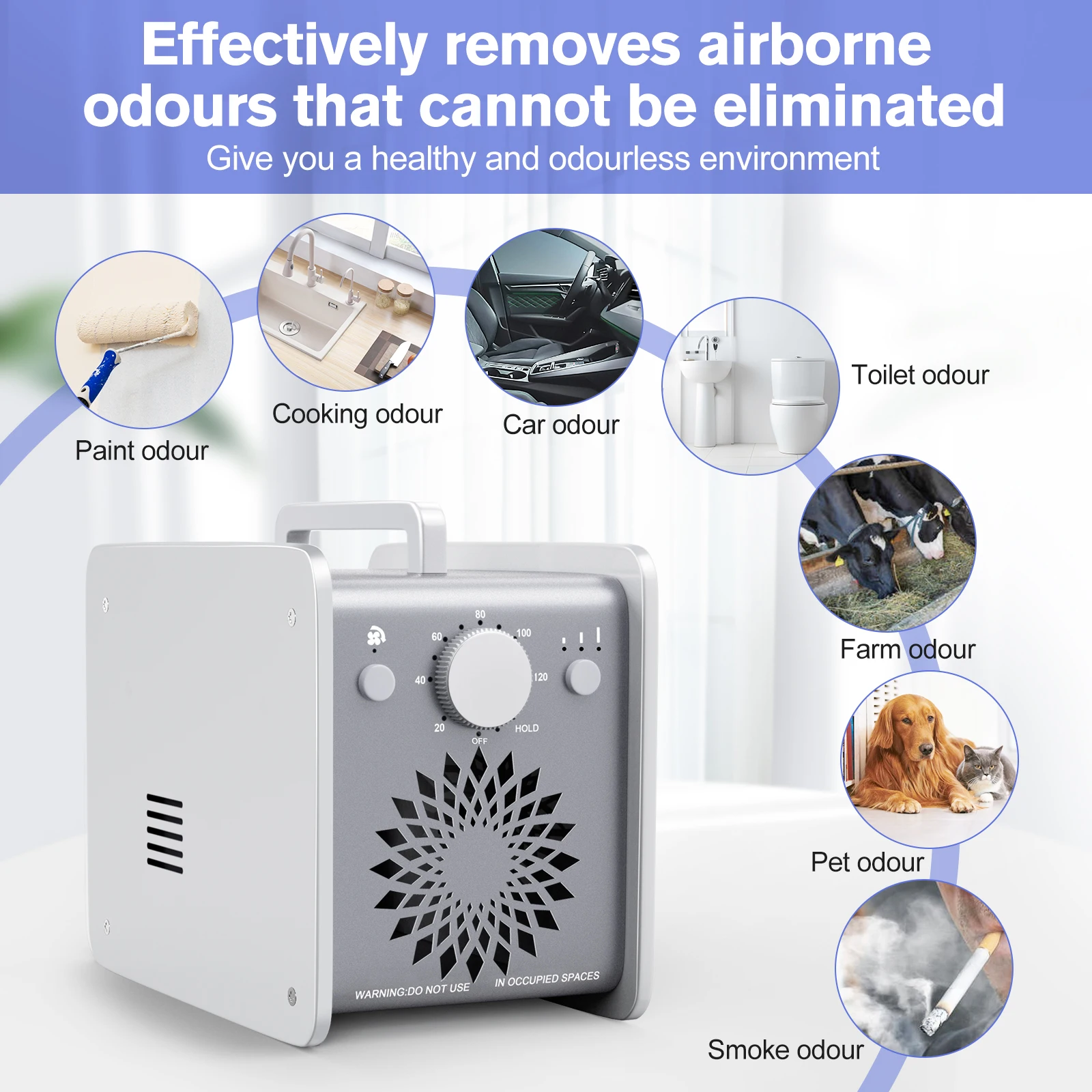 Ozone Generator 15,000mg/h Ultra-Powerful Ozone Generator for Comprehensive Odor Elimination