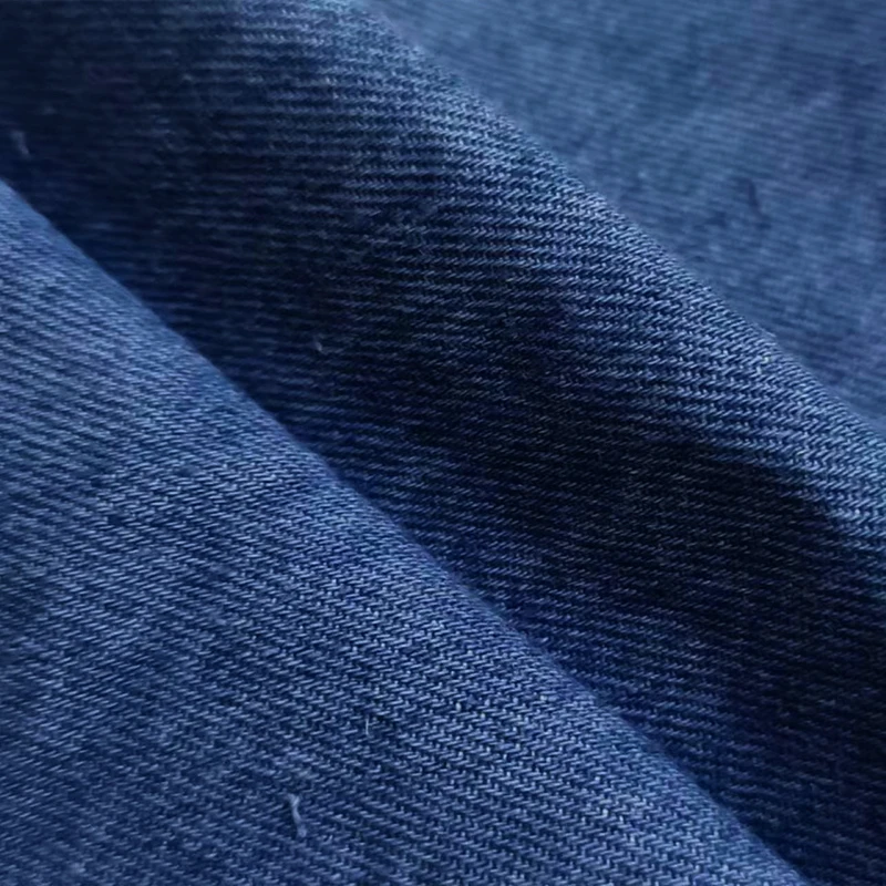 41022-Hot Sale 15% Hemp 85% Cotton Twill Dyed Denim Clothing Material Fashion Washed Hemp Cotton Jeans Fabric