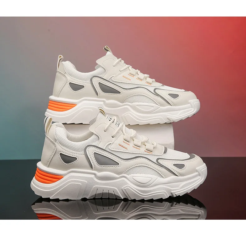Mens Shoes 2024 New Trend Summer Breathable Sports And Leisure Shoes Running Versatile Student Mesh Height Increasing Dad Shoes
