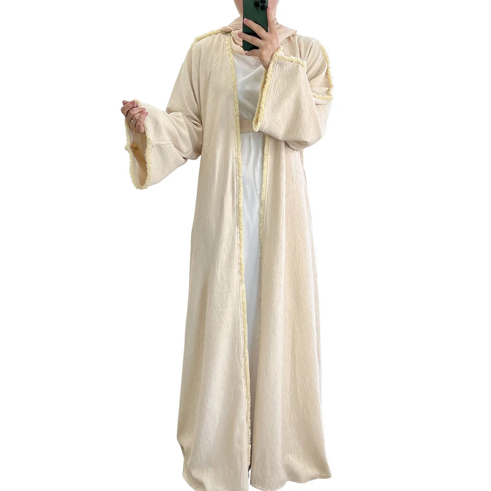 Customized high quality Loriya cardigan combined with Dubai elegant long dress winter abaya Muslim robes