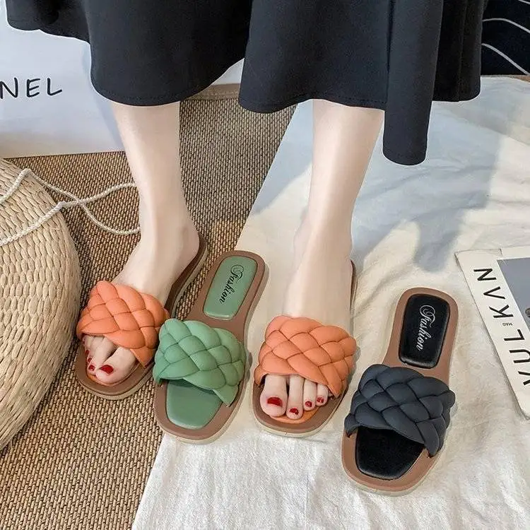 Dropshipping products New fashion outdoor ladies summer flat sandals for women casual beach shoes female slides slippers