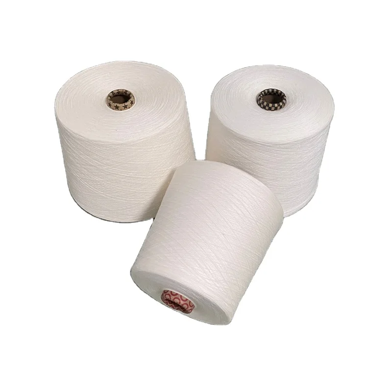 100% Polyester Yarn 21s 26s 32s 40s Yarn Weaving Sirospun Carded Yarn