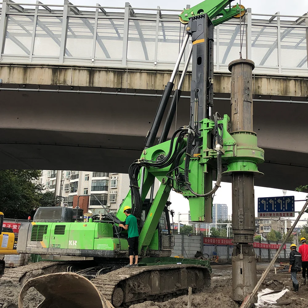 Construction Works Main Winch Speed 66 m/min Low Headroom Hydraulic Rotary Rock Drilling Rig Machine