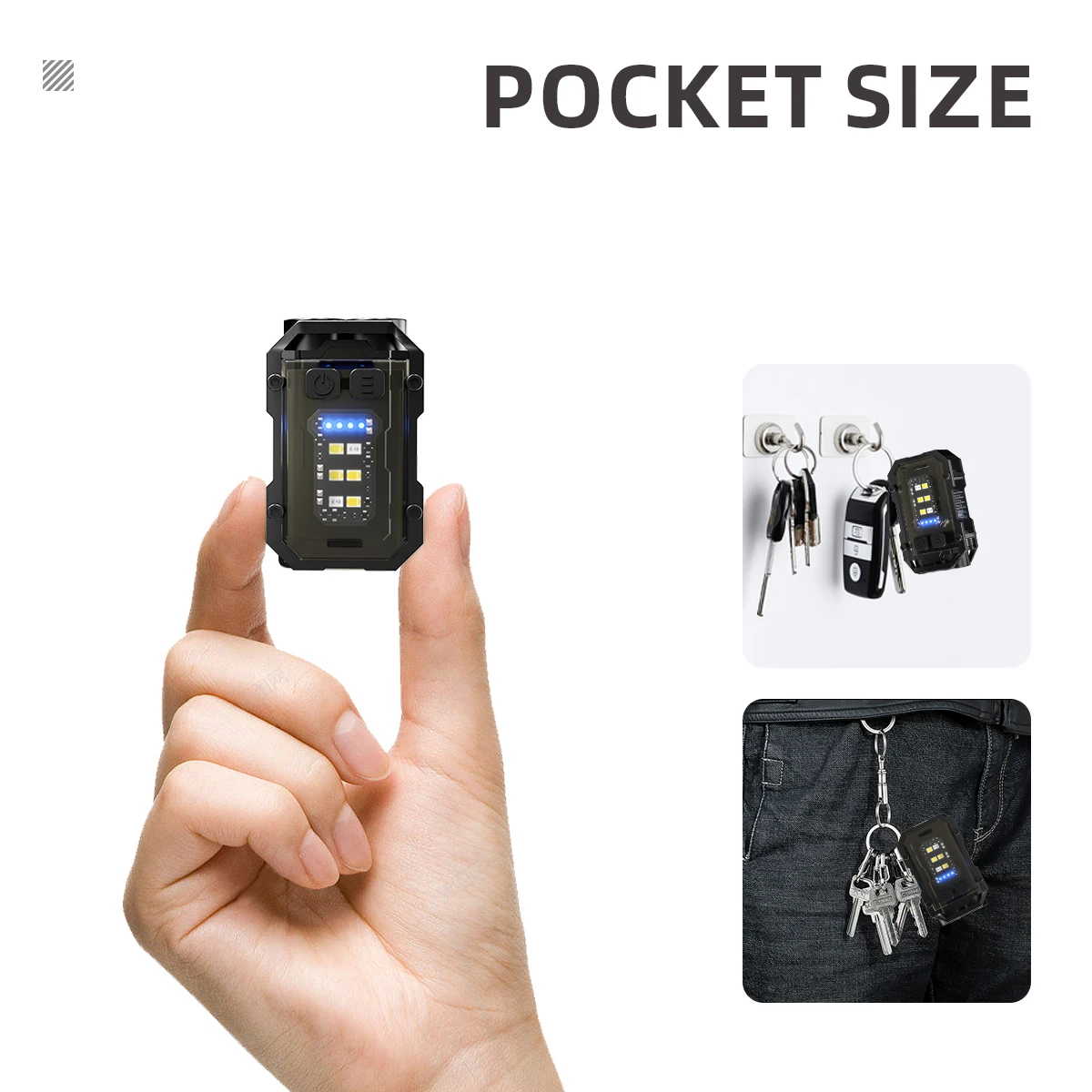 WARSUN G9 Outdoor 550Lm IPX5 Multi-purpose Portable small Sidelight gift multicolor Keychain Mini Rechargeable Flashlight