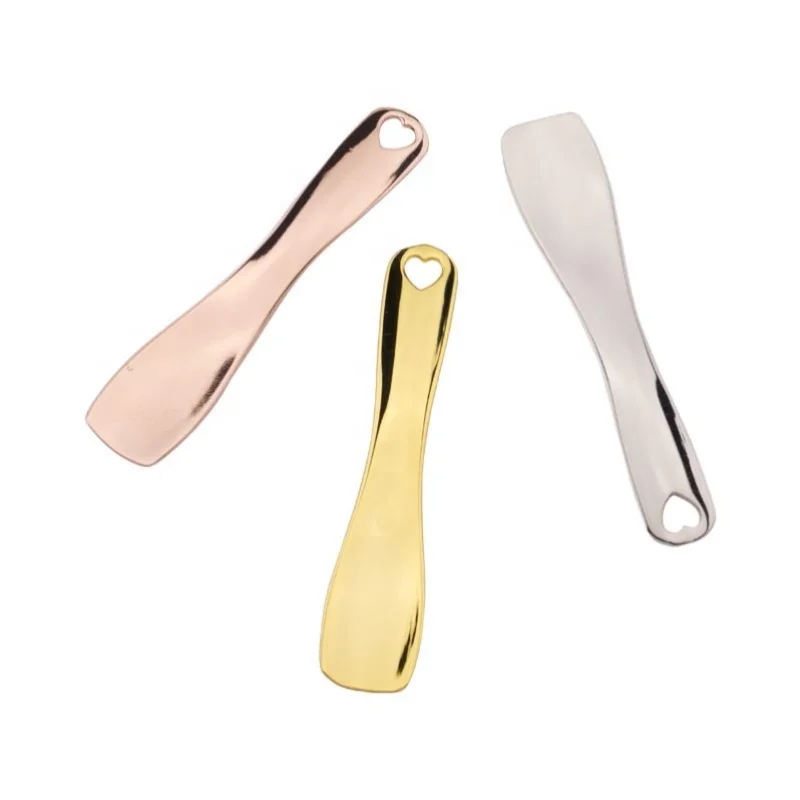 2021 Face Eye Cream Metal Facial Spoon Mini Skin Care Heart Shape Beauty Cosmetic Spatula Spoon