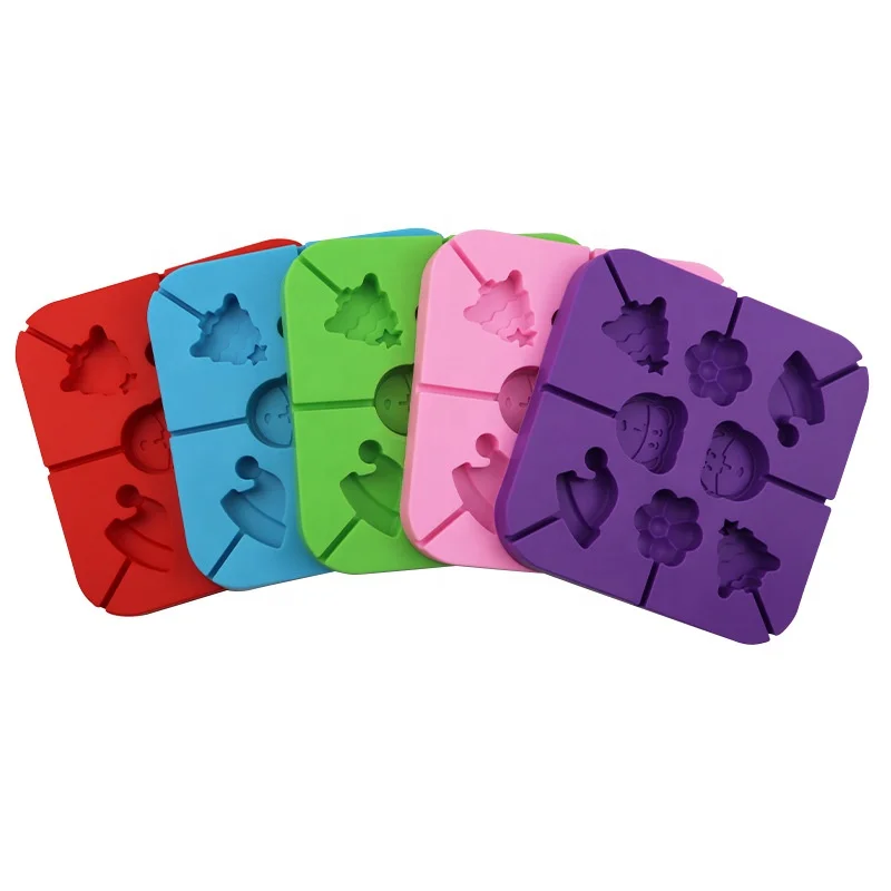 8 cavity square food grade silicone round Lollipop Candy Chocolate cake mould diy candy mold lollipop mold Christmas tools