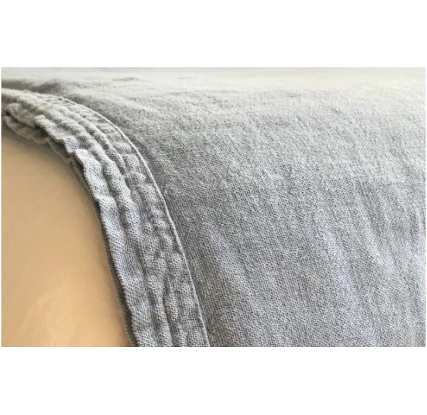 100% pure linen bed throw blanket coverlet  set heavy weight
