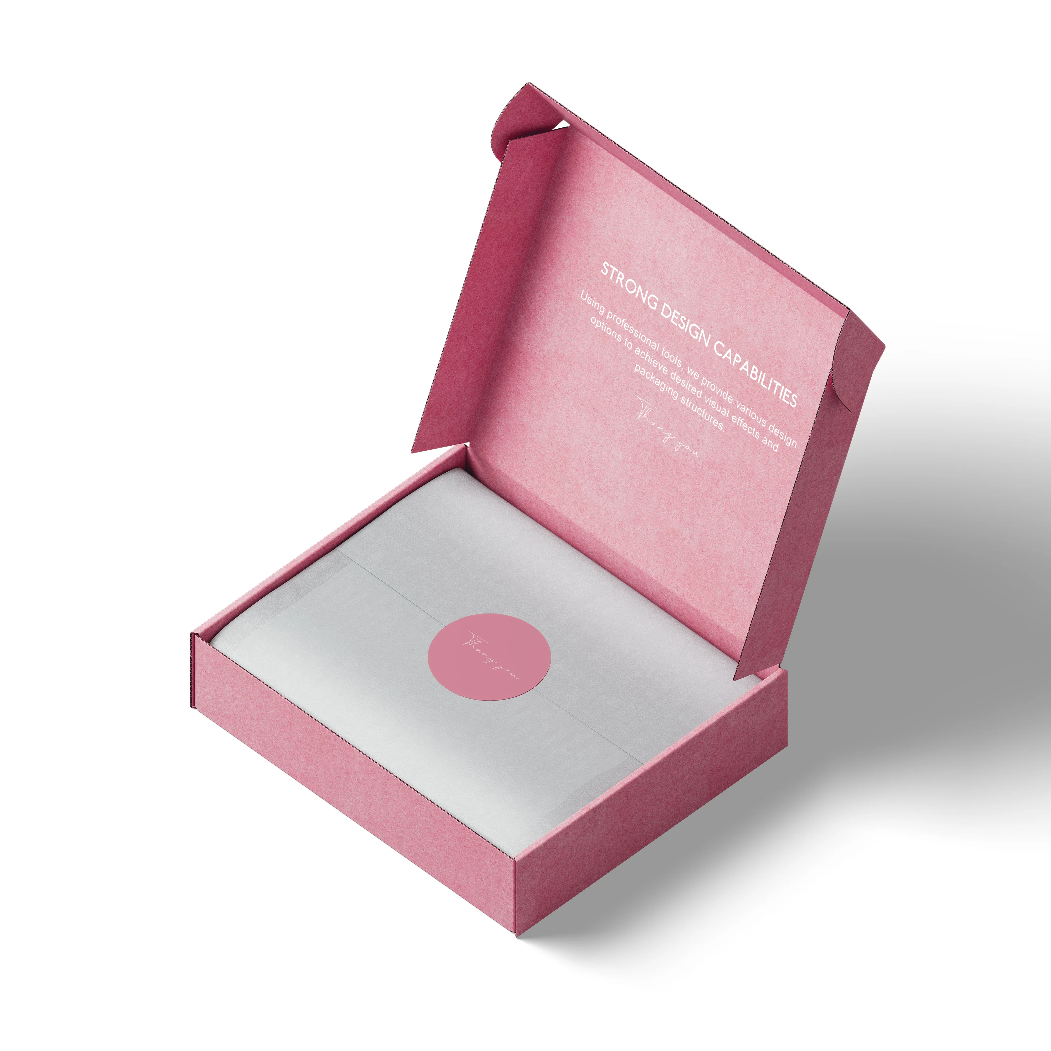 Customized Logo Recyclable Corrugated Cardboard Subscription Gift Clothes Cosmetics Paper Packaging Pink Mailer Shipping Box