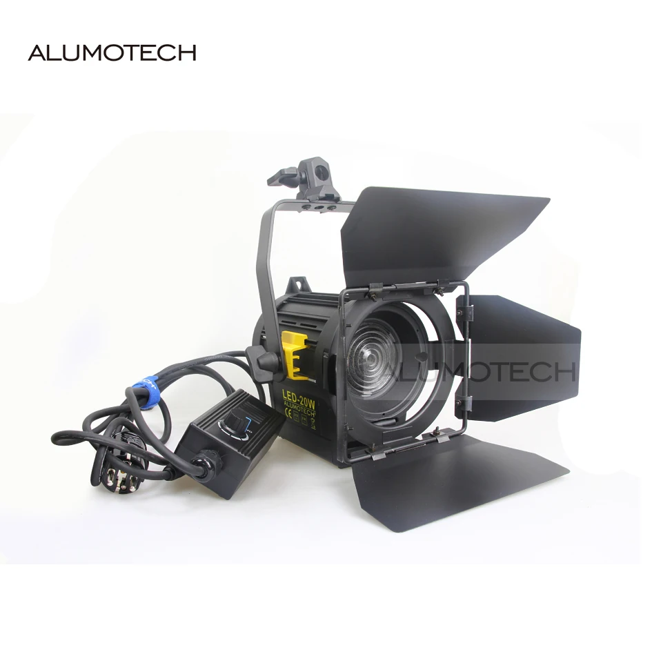 Диммируемый Светодиодный прожектор Alumotech 3200K/5500K 20W Fresnel для студийной видеосъемки, фотосъемки, фильмов, ТВ, радио-вещания, оборудование для ламп