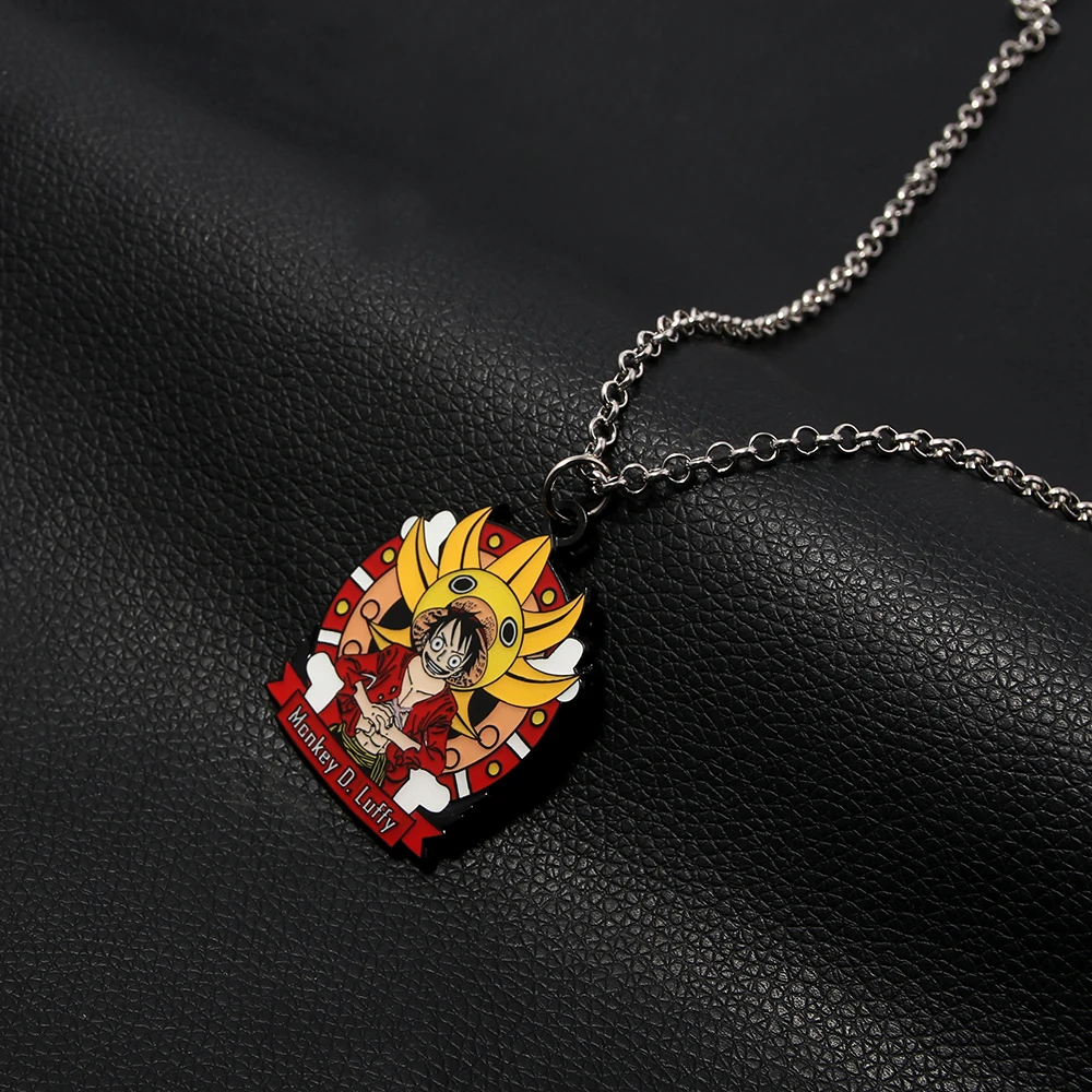 High Quality Anime Straw Hat Kid One Pieces Pendant Metal Monkey D.Luffy Necklace