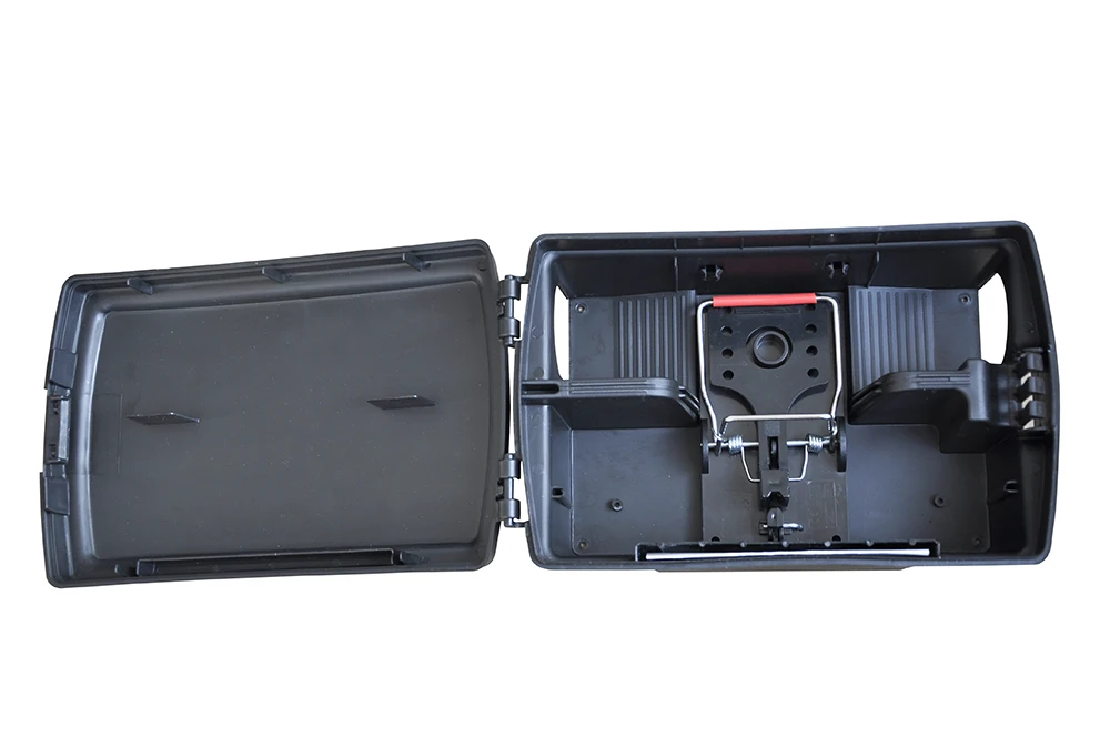 Solid Eco-Friendly Outdoor Rat Box Bait Station Pull-Off Lid Single Lock Flat Design Fits Impact Trap Rodent Control Indoor Use