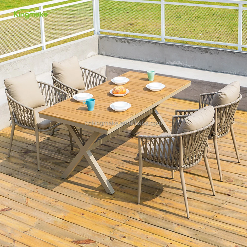 Beach bistro outdoor dining table and chair set for restaurant coffee shop outdoor table and chair set