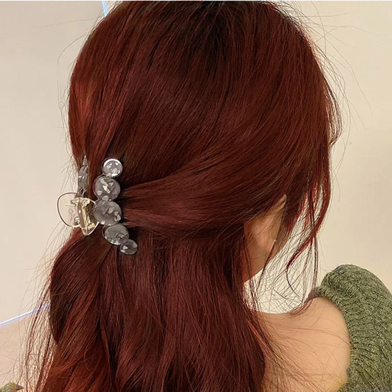Geometric Grab French Floral Acetic Acid Sheet Patch Hair Grab Shark Clip Hairpin Hair Claw For Women