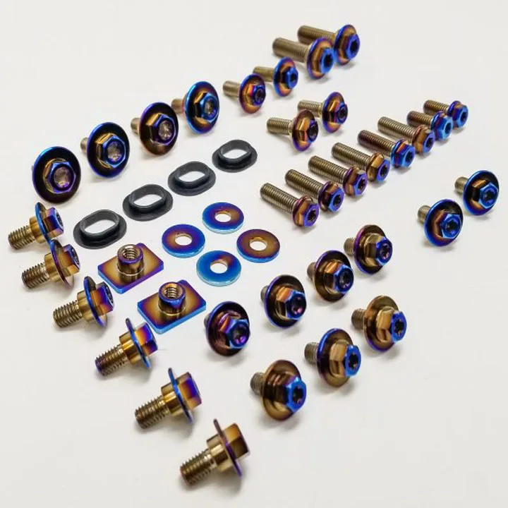 Gr5 Titanium Bolts motorcycle M8 Hex Flanged M5 M14 titanium Bolts M6 baut Titanium Screw M6 M3 gr5 for motorcycle