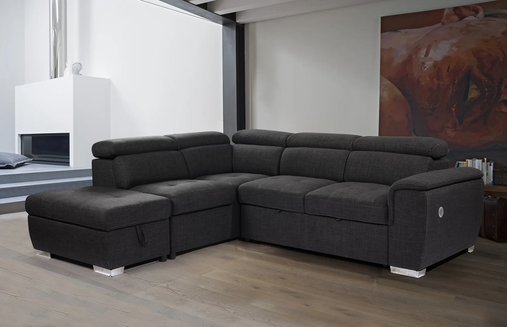 
Capri 3 new design home furniture corner sofa set corner lounge with sofa bed 