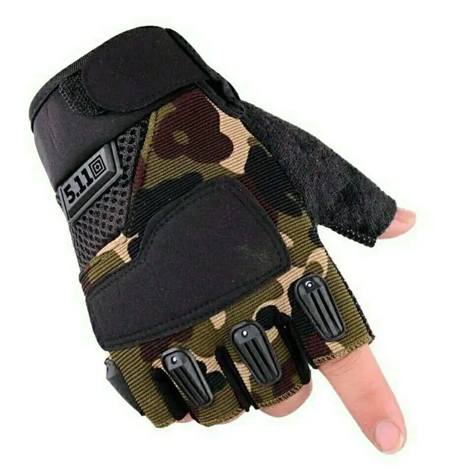 High Quality Outdoor Fitness Finger less Tactical Gloves High Sport Gloves Half Finger Type Fishing Men Combat Hunting Gloves