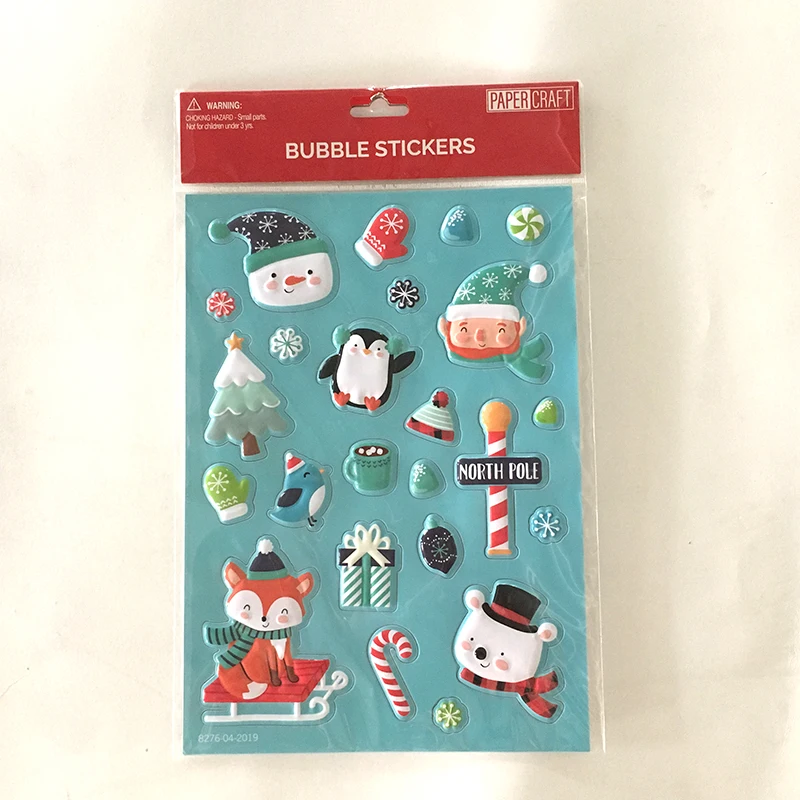 Wholesale Christmas sticker sheet with custom character fox bear trees sticker