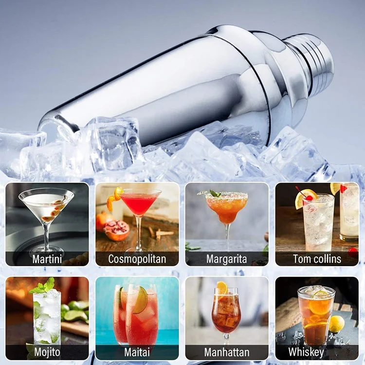 Personalized Colorful Stick Disposable Stainless Steel Cocktail Shakers
