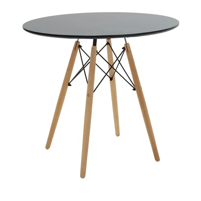 Retro Timber Wood MDF Tables Round Dining Table Black/White  Cafe Table