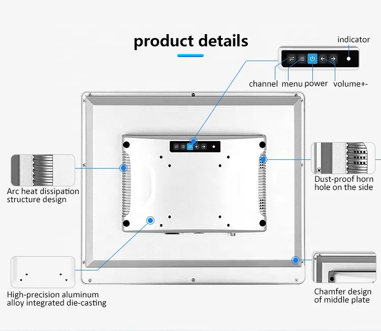 Touchthink 15 Inch 1024*768 Industrial Aluminium Alloy Waterproof Resistive Touchscreen Touch Screen Lcd Computer Monitor