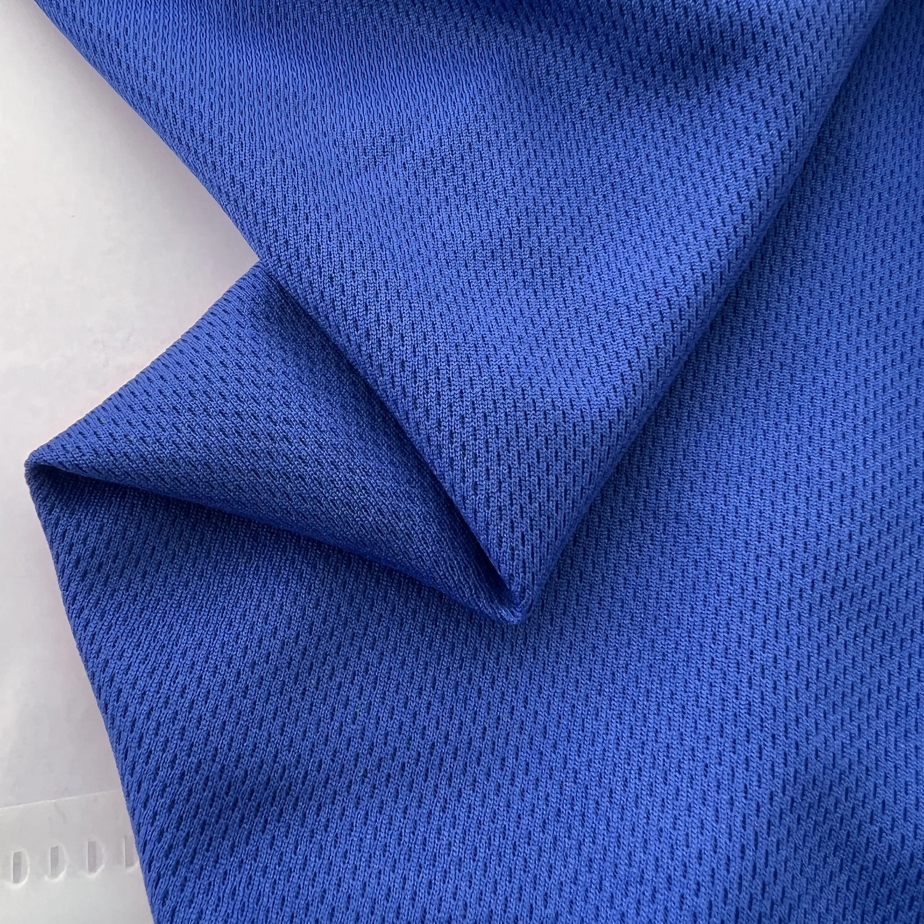 Wholesale High Quality Navy Blue 100% Polyester Mesh Bird Eye Fabric Fluorescent