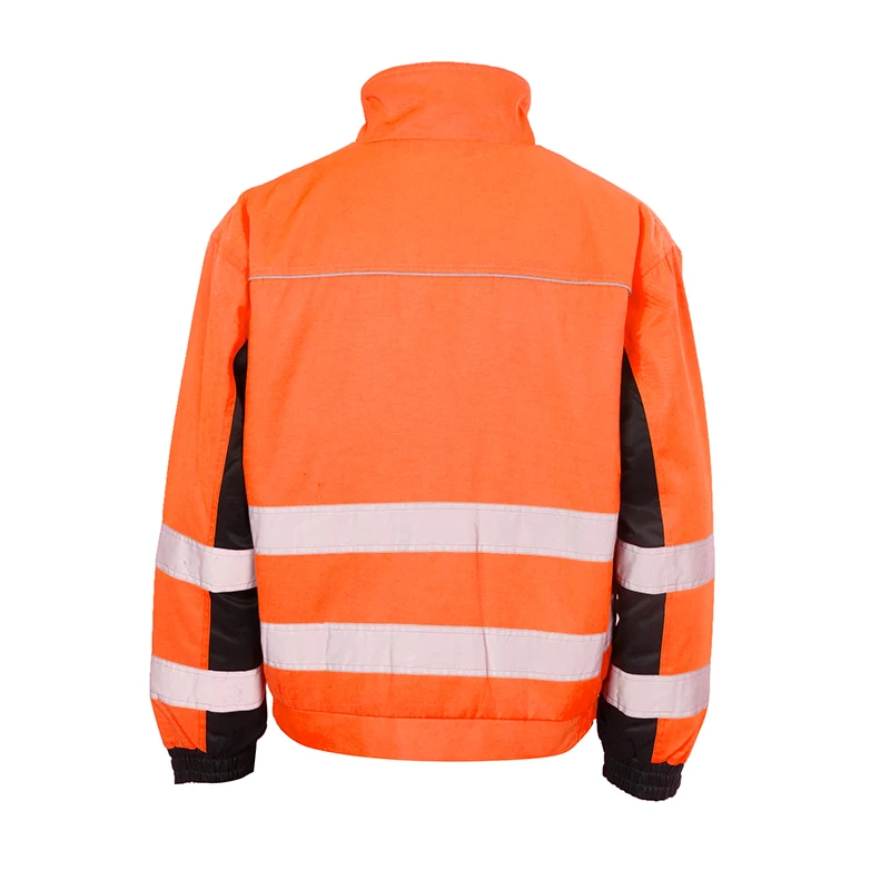 Fluorescent reflective workwear jackets produced by factories to ensure safety