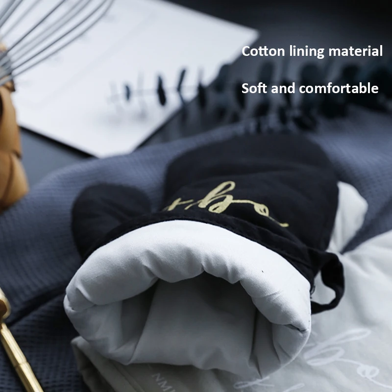 Custom Printed Non-slip Heatproof Cooking Baking BBQ Cotton Oven Gloves