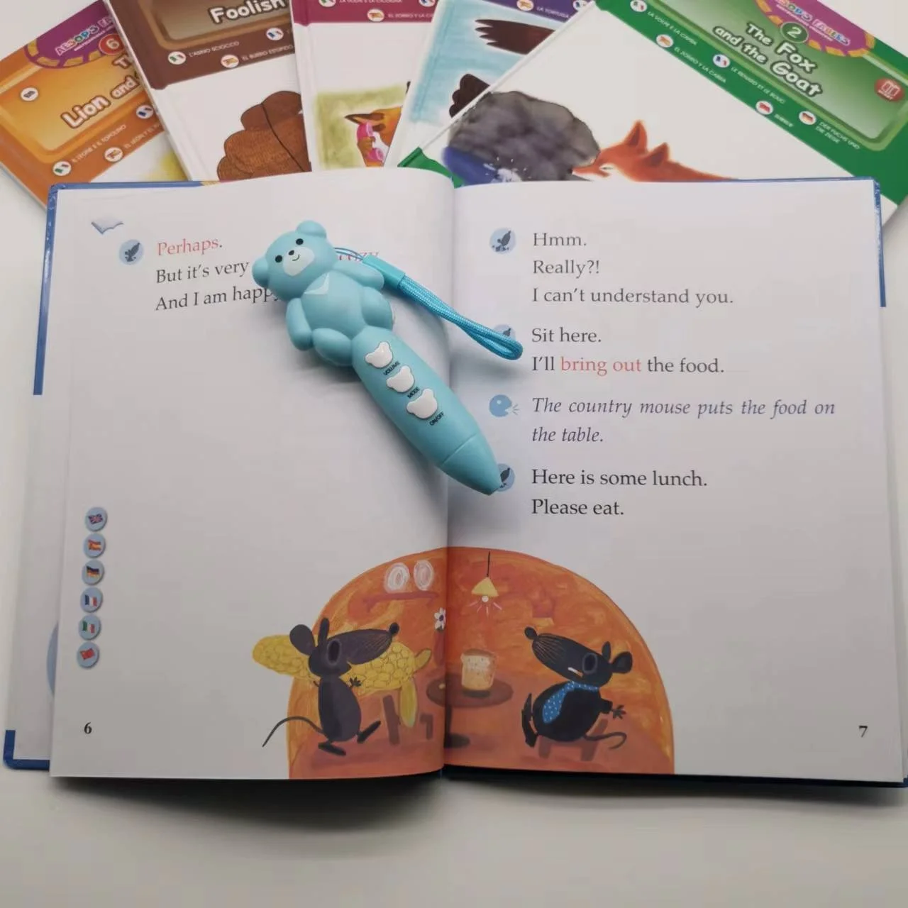 OEM talking pen with English German Arabic French Japanese Spanish Russian Romanian Korean Chinese audio books for kids children