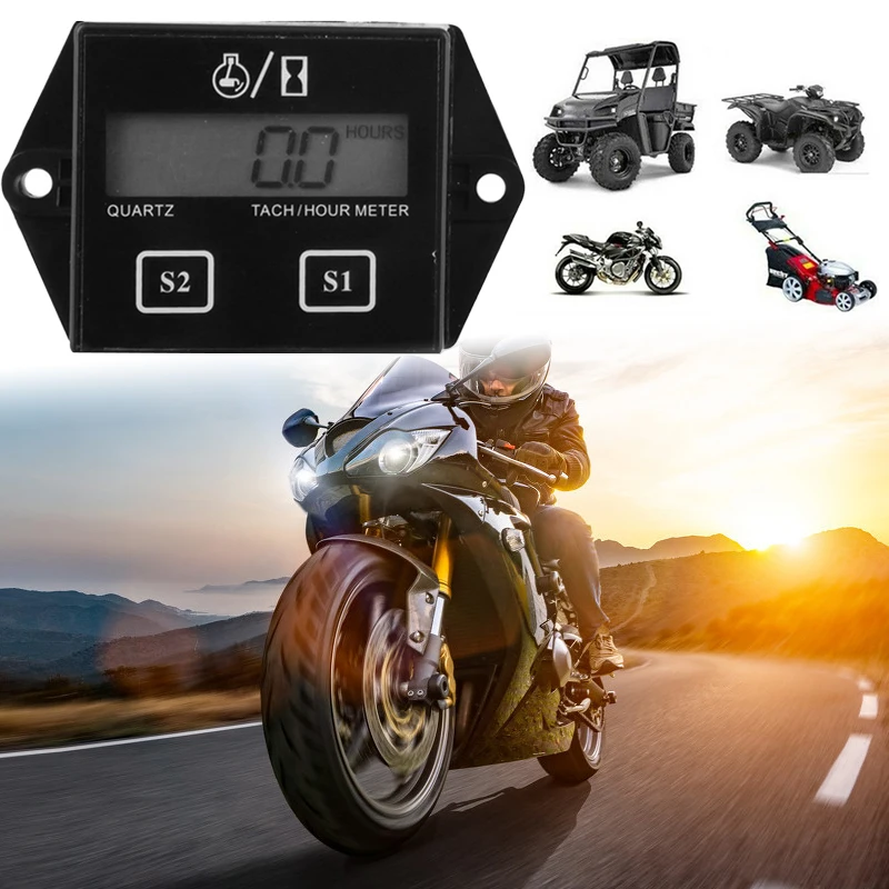Motocicleta цифровой водонепроницаемый Индуктивный бензиновый двигатель Тахометр для мотоциклистов снегоходов квадроциклов