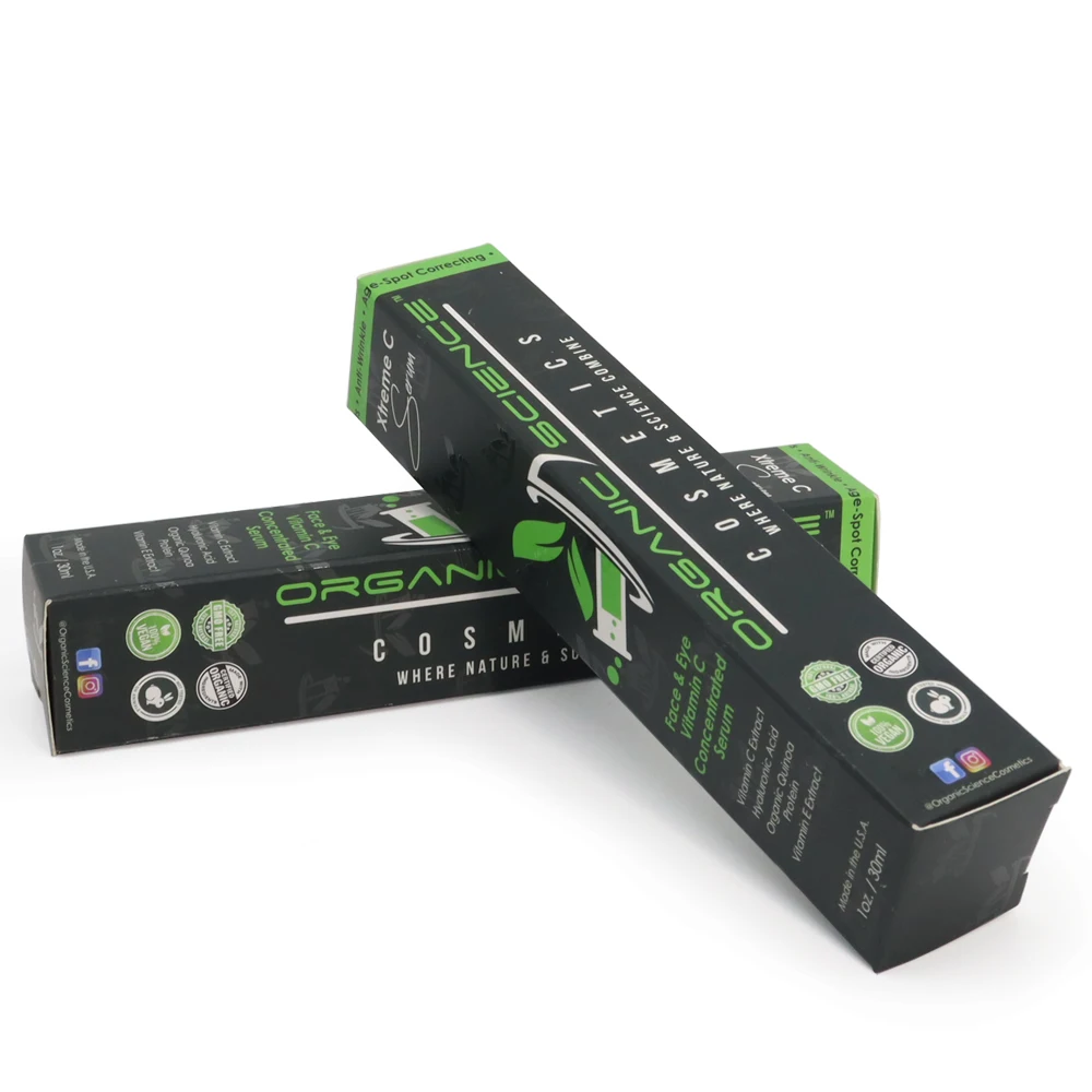 Custom 60ml 30ml Essential Oil Bottle Cosmetic Paper Packaging Folding Box Spot UV