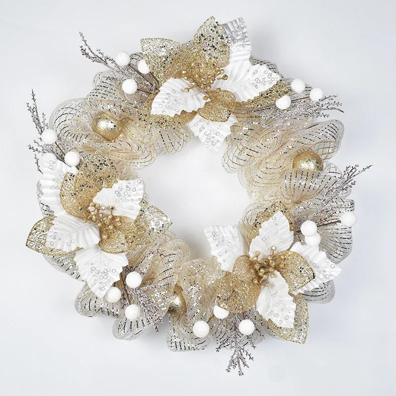 Xmas Mesh Fabric Ceiling Wall Decorating DIY Wreath Accessories Christmas New Year Gauze Rolls