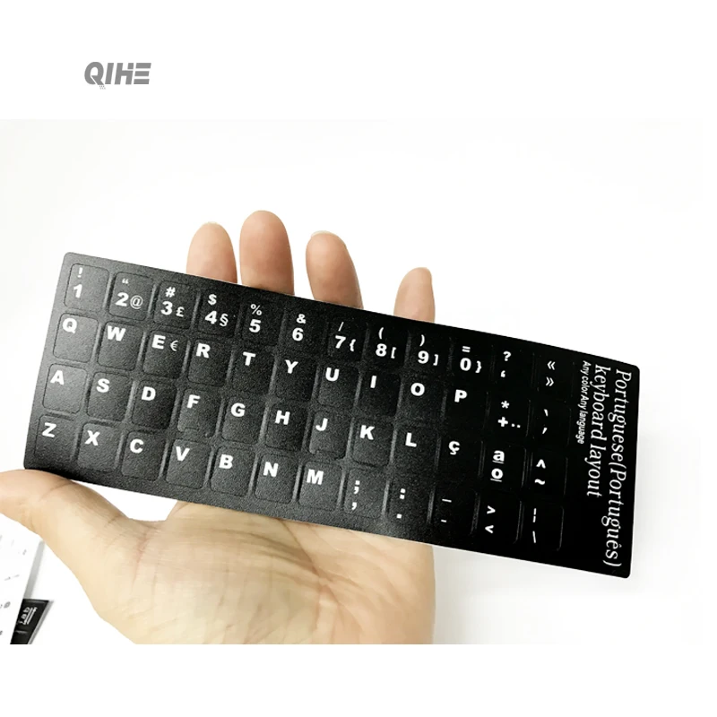 Прозрачная наклейка на ключи, португальская, немецкая, Арабская наклейка с черными фразами