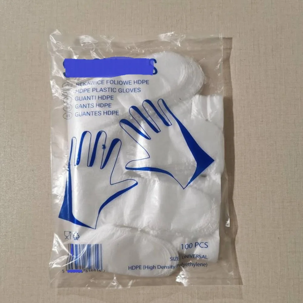 PE plastic single use  gloves food shop disposables can be hanger
