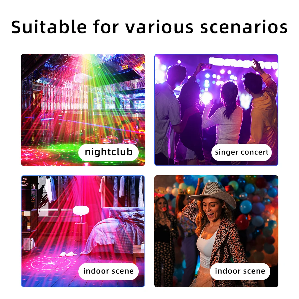 6V Voice control flash laser lights starry Christmas projection lights KTV party Ryder cylinder laser stage spotlights