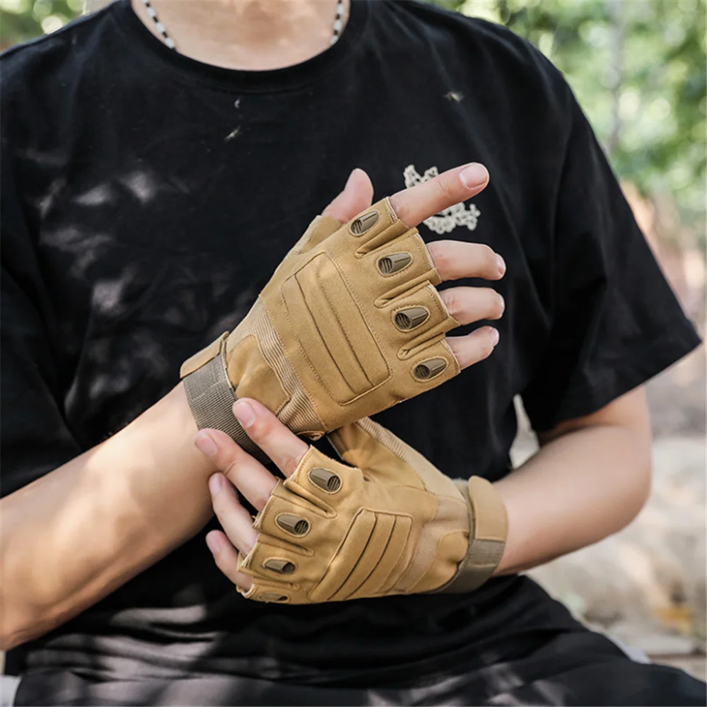  Men Tactical Half Finger Military Glovesss Outdoor Protection Non-slip